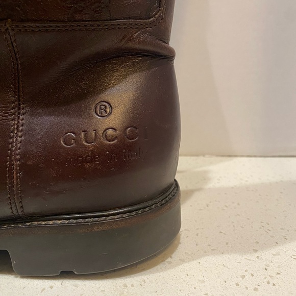 Gucci Monogram Leather Boots - Picture 8 of 8